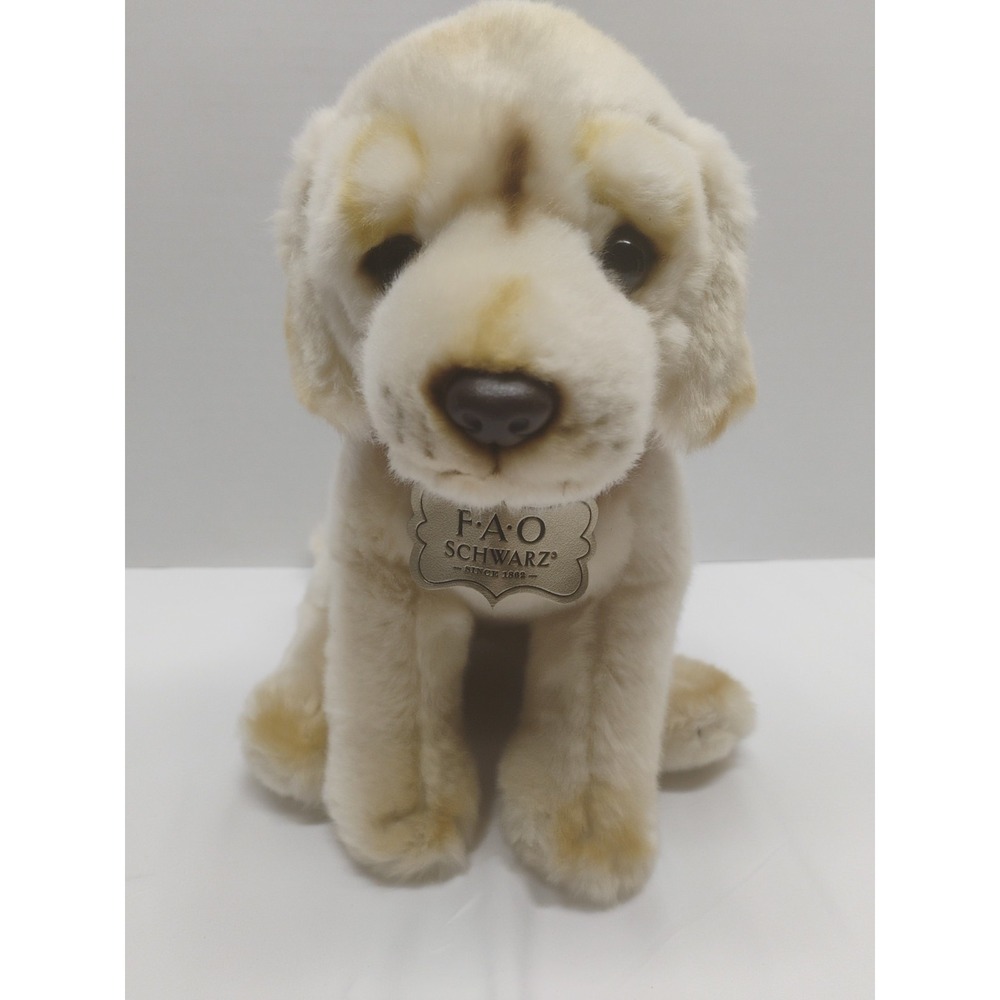 FAO Schwarz Yellow Labrador Dog 10" Soft Plush 2018